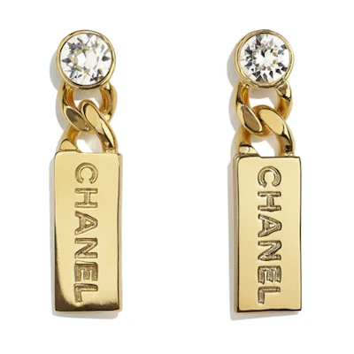 CHANEL Brass and Crystal Earrings AB5715-B04928-NB232