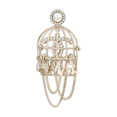 CHANEL Brooch Birdcage Metal Unisex Couple Pin AB4880-B04130-N8975