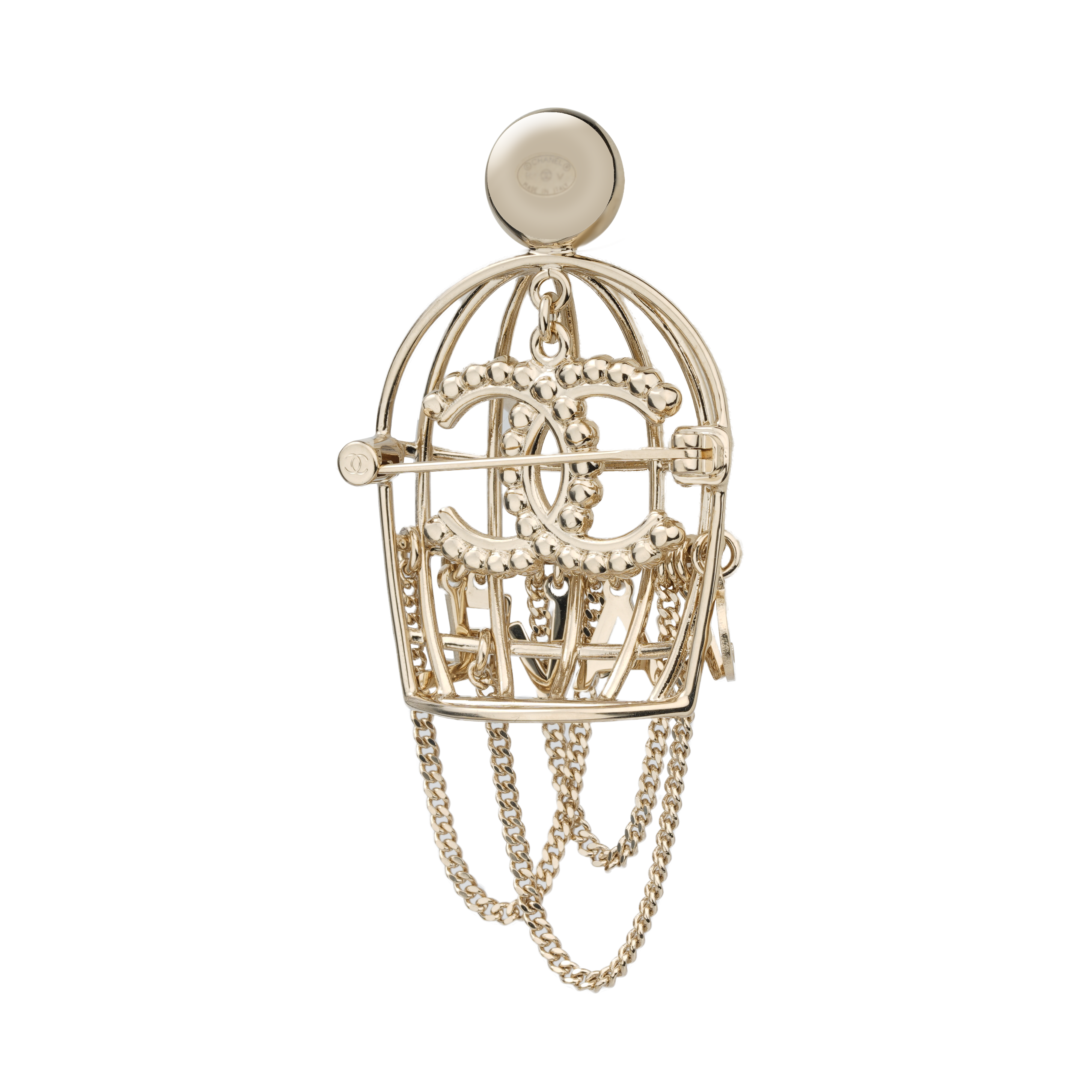 CHANEL Brooch Birdcage Metal Unisex Couple Pin AB4880-B04130-N8975 圖 3