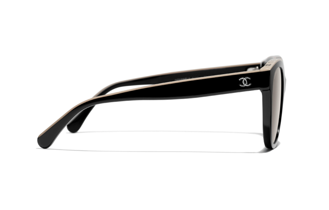 Purchase Gafas de Sol Negras CHANEL Butterfly Unisex con Detalle de Logo CH5414A-C534/3