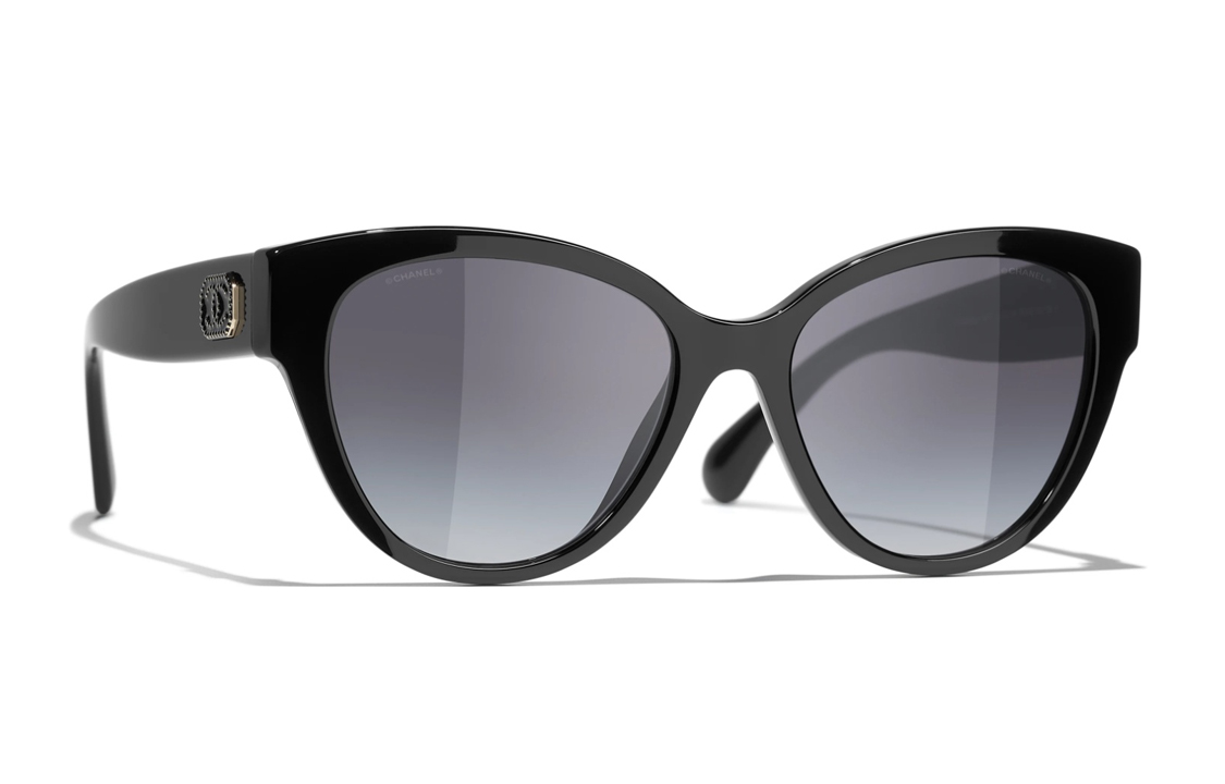 Lookbook 香奈儿黑色蝴蝶太阳镜 男女通用 UV防护 标志设计 ch5477-1403/S6