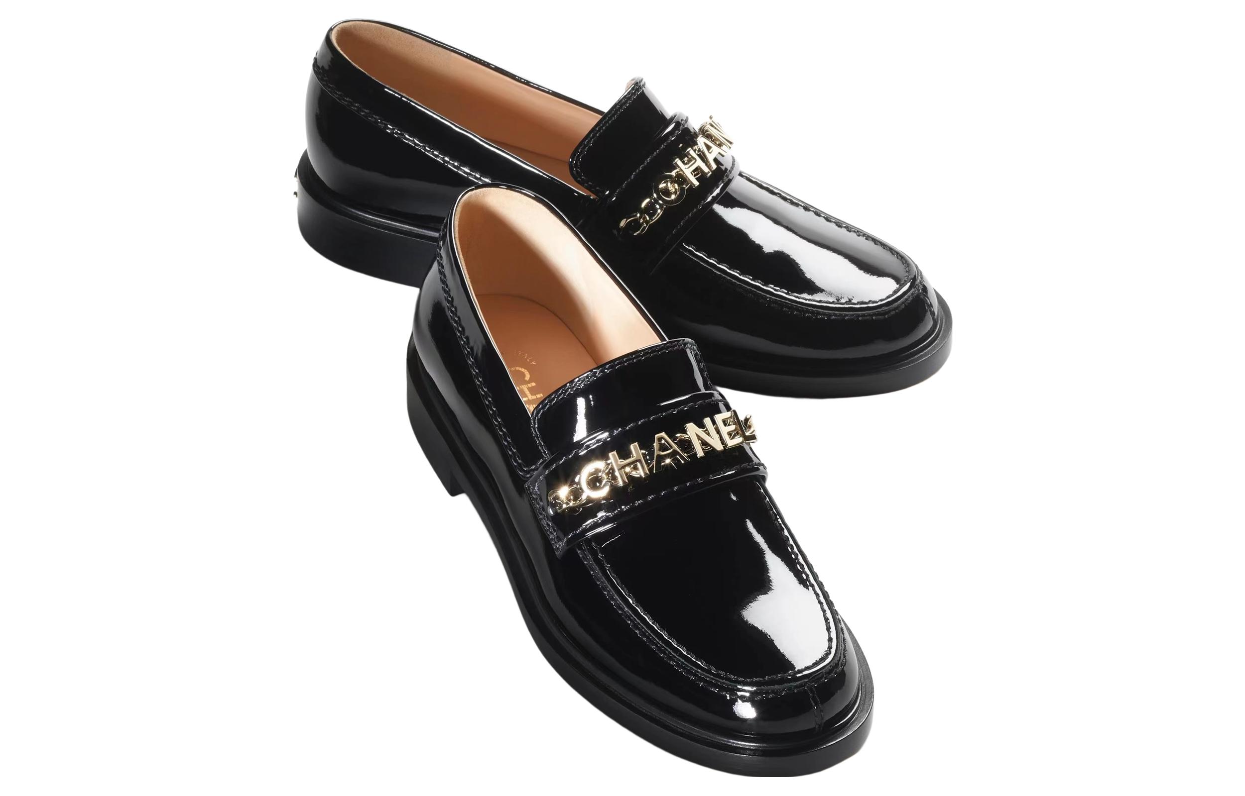 Order Chanel Kalfsleer Lakleren ''Casual Dames Zwarte Loafers'' G37430-B13238-94305