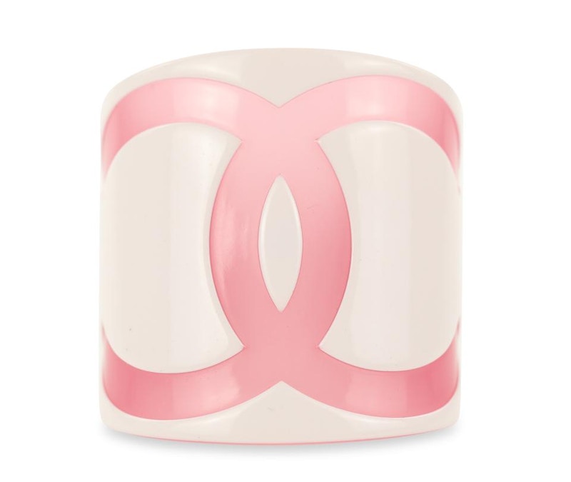 Chanel Cambon Cuff Bracelet White/Pink