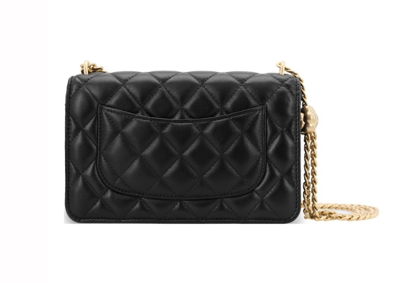 Order 香奈儿山茶花金链CC标志黑色调节扣WOC (AP3297-B10702-94305)