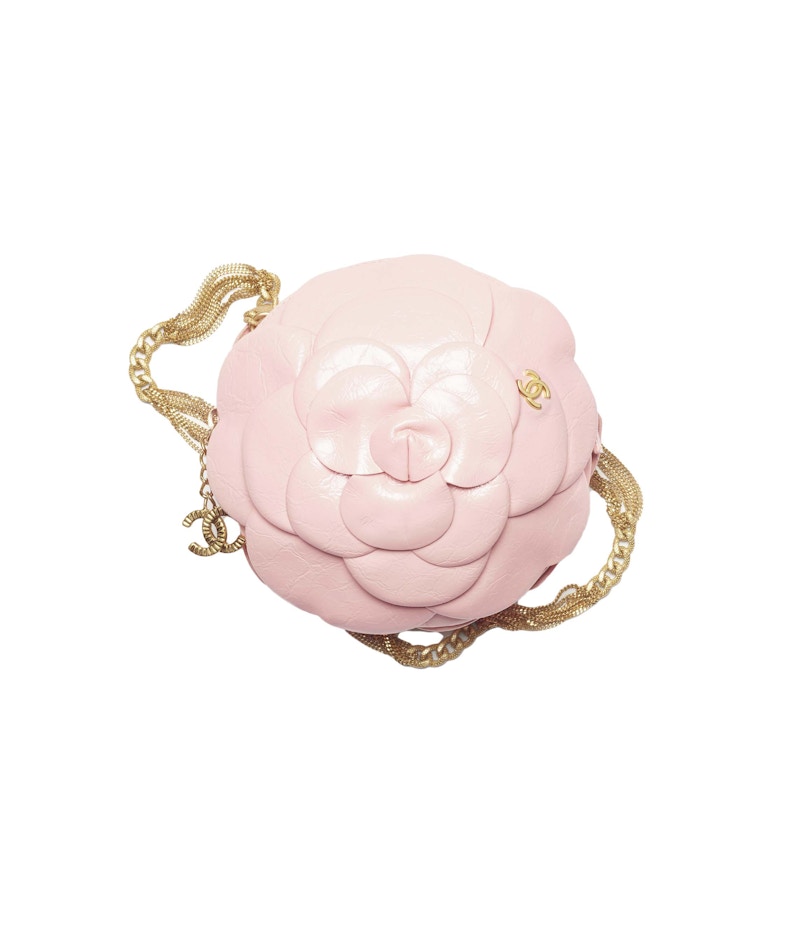 Chanel Camellia Evening Bag 23K Shiny Aged Calfskin Light Pink