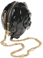 Order Chanel Tas Malam Camellia 23K Kulit Anak Sapi Hitam Mengkilap