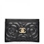 Buy Chanel Card Holder Camellia Embossed Black