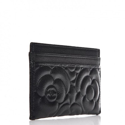 Chanel Card Holder Camellia Embossed Black Order Chanel Card Holder Camellia Embossed Black