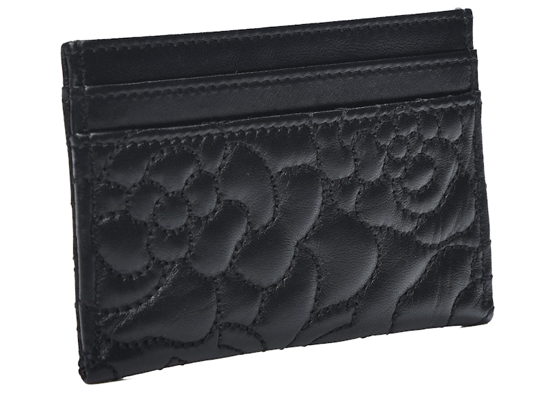 Order Chanel Dompet Kartu Kulit Anak Domba Camellia Hitam
