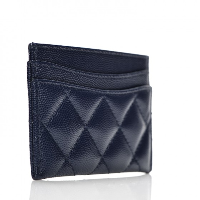 Chanel Card Holder Quilted Caviar Navy Blue 圖 2