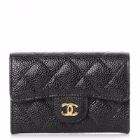 Chanel Card Holder Quilted Diamond Black/Burgundy Chanel Card Holder Quilted Diamond Black/Burgundy
