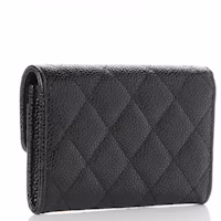 Order Dompet Kartu Chanel Quilted Diamond Hitam/Burgundy