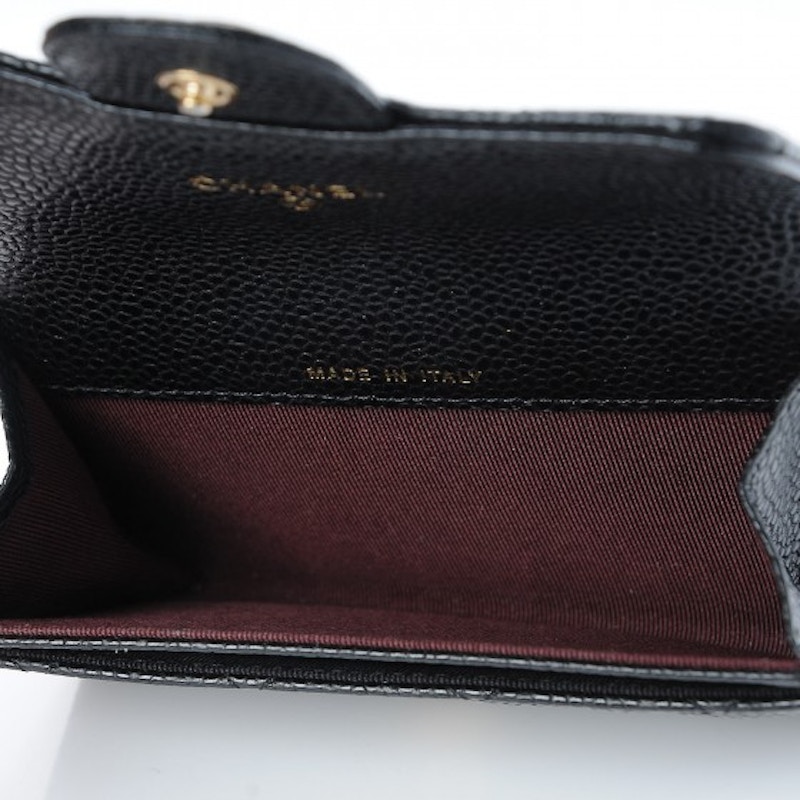 Lookbook 香奈儿菱格纹钻石黑/酒红色卡包