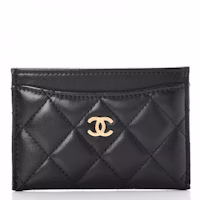 Chanel Card Holder Quilted Diamond Lambskin Black Chanel Card Holder Quilted Diamond Lambskin Black