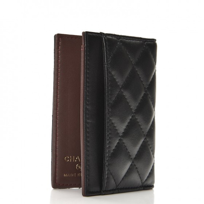 Chanel Card Holder Wallet Quilted Diamond Black 圖 2