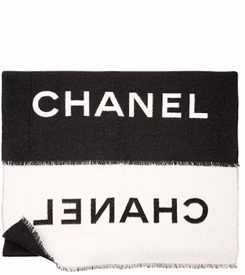 CHANEL Syal Cashmere Rajut Hitam/Putih Unisex Gaya Pasangan Musim Dingin AA0176-X12961-C2666 Order CHANEL Syal Cashmere Rajut Hitam/Putih Unisex Gaya Pasangan Musim Dingin AA0176-X12961-C2666