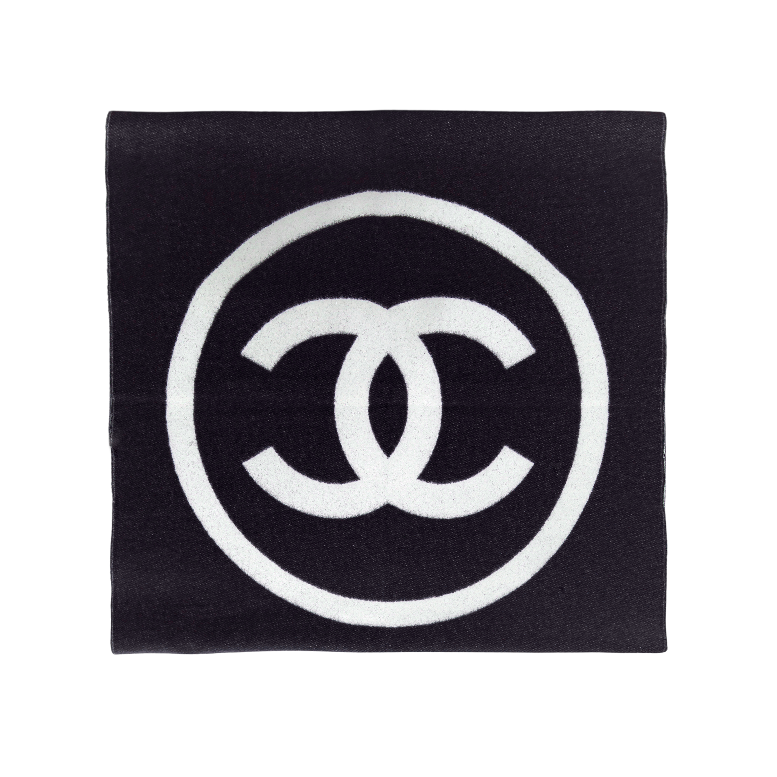 Purchase CHANEL Syal Cashmere Rajut Hitam/Putih Unisex Gaya Pasangan Musim Dingin AA0176-X12961-C2666