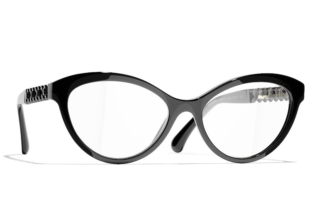 Lookbook Gafas Chanel Cat-Eye Negras Unisex Moda Montura Óptica CH3428QC888