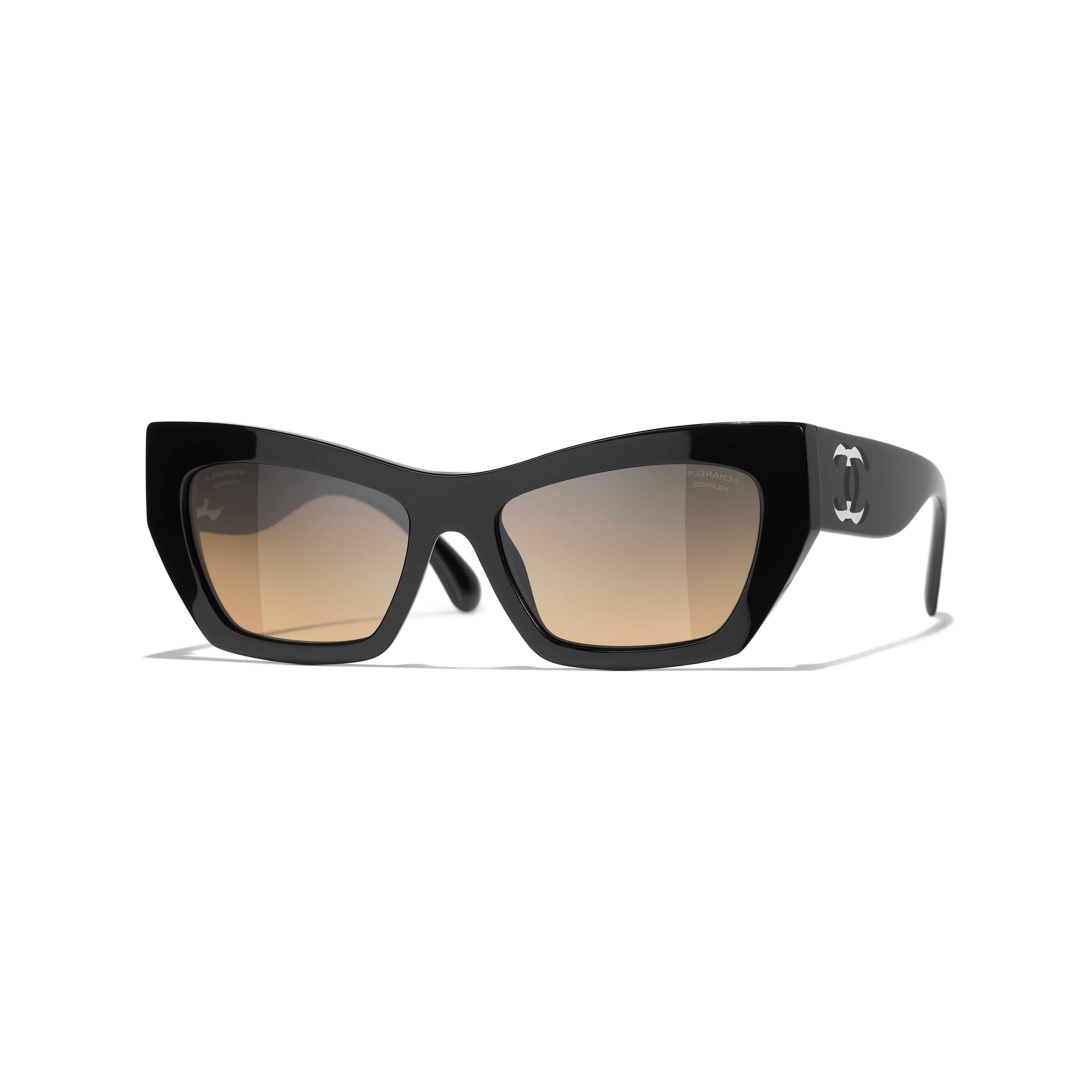 CHANEL Cat-Eye Sunglasses Black - Unisex with Logo Design CH5527-C501/W1