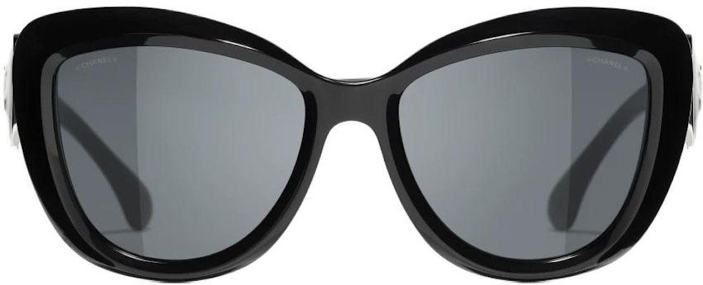Kacamata CHANEL Cat-Eye Unisex Hitam Frame Asetat dengan Logo Detail CH5517-C501 Lookbook Kacamata CHANEL Cat-Eye Unisex Hitam Frame Asetat dengan Logo Detail CH5517-C501