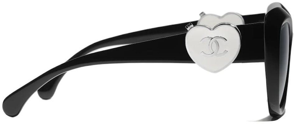 Kacamata CHANEL Cat-Eye Unisex Hitam Frame Asetat dengan Logo Detail CH5517-C501 Shop Kacamata CHANEL Cat-Eye Unisex Hitam Frame Asetat dengan Logo Detail CH5517-C501