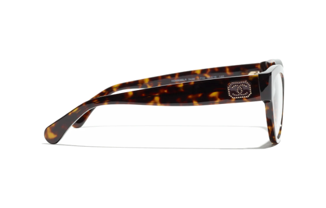 CHANEL Cat Eye Optical Glasses Brown Unisex with Gold Icon Temples. CH3436-C714 圖 4