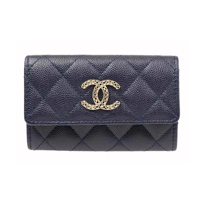 Chanel CC Card Holder Navy Blue (AP3187)