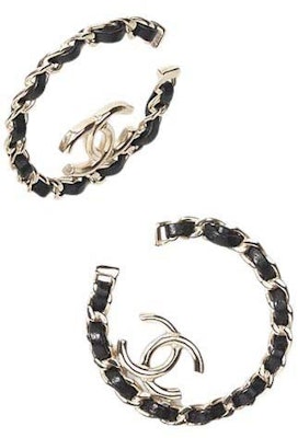 Chanel CC Hoop Earrings Gold/Black (AB7844) Order Chanel CC Hoop Earrings Gold/Black (AB7844)