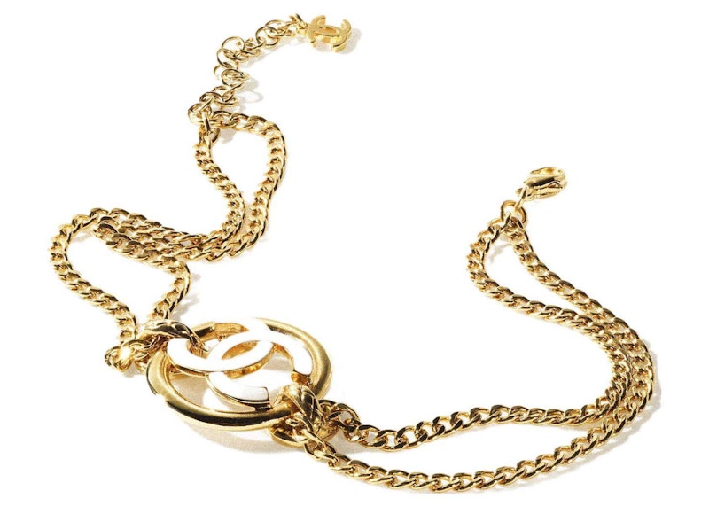 Chanel CC Logo Choker Necklace Gold/White (AB8355) 圖 2