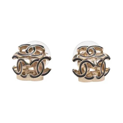 Chanel CC Logo Cube Earrings Gold/Black (AB9512)