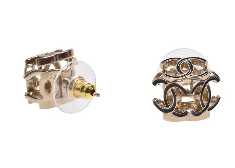 Chanel CC Logo Cube Earrings Gold/Black (AB9512) 圖 2