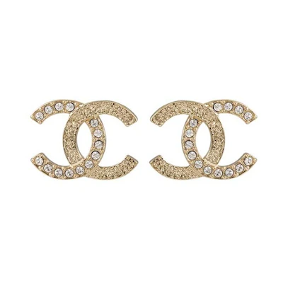 Chanel CC Logo Earrings Gold (ABA227)