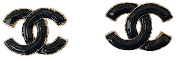 Chanel CC Logo Earrings Gold/Black (ABC254) Chanel CC Logo Earrings Gold/Black (ABC254)