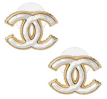 Chanel CC Logo Earrings Gold/White (ABB004) Chanel CC Logo Earrings Gold/White (ABB004)