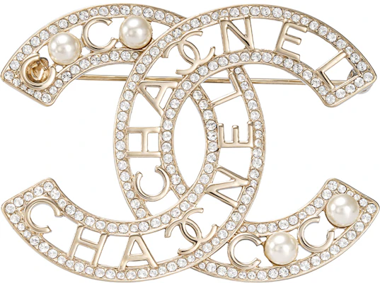 香奈兒CC標誌金色胸針珍珠字母設計男女情侶款 AB4879-B04130-N8975 Order 香奈兒CC標誌金色胸針珍珠字母設計男女情侶款 AB4879-B04130-N8975
