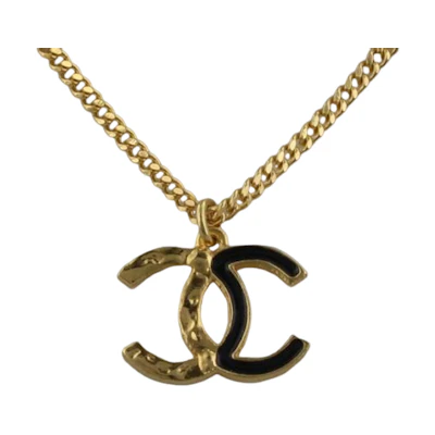 CHANEL CC Logo Gold Metal Necklace Unisex Couple Style Gold ABC480-B15385-NU487