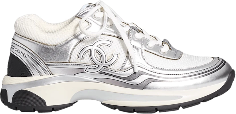 Chanel cc logo white transparent best sale sneaker