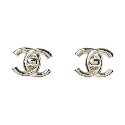 Chanel CC Turnlock Clip On Earrings Gold