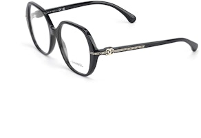 CHANEL Chain Double C Irregular Optical Glasses Unisex Black CH3458 C622 CHANEL Chain Double C Irregular Optical Glasses Unisex Black CH3458 C622