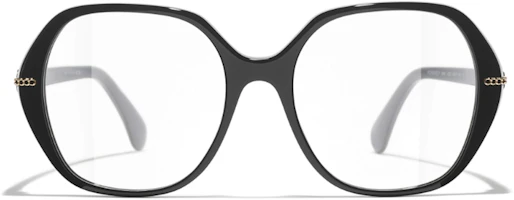 Order CHANEL Chain Double C Irregular Optical Glasses Unisex Black CH3458 C622