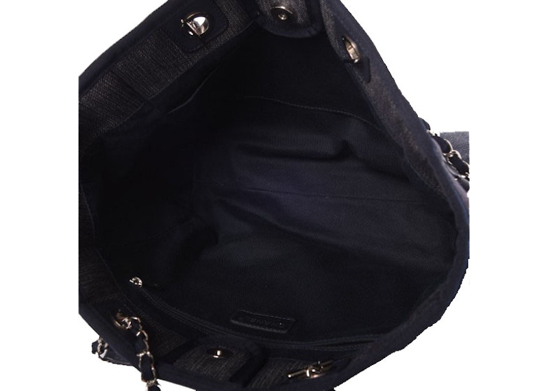 Lookbook Chanel Rantai Tote Deauville Kecil Biru Gelap