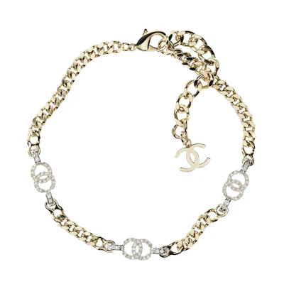 Chanel Choker Necklace AB8287 Gold/Silver/Crystal