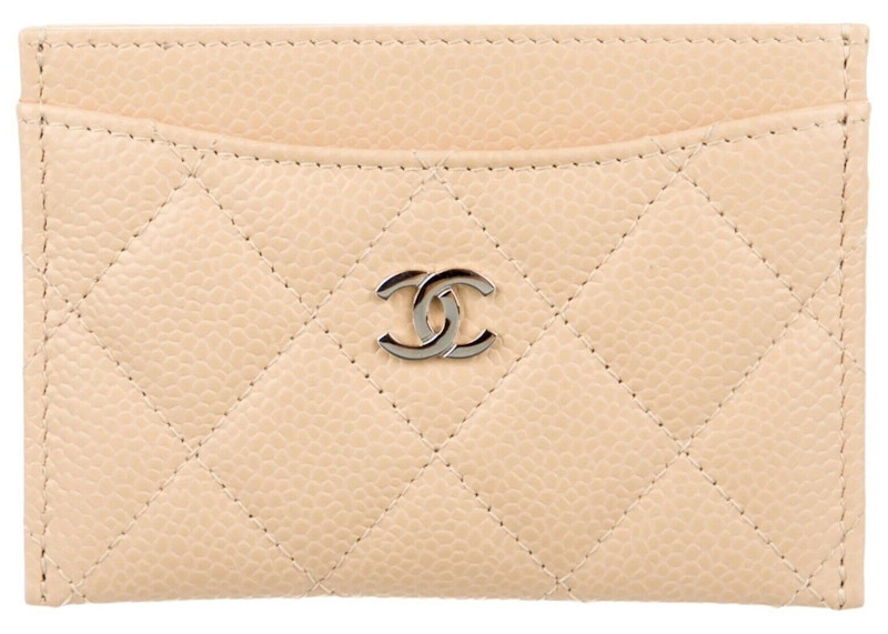 Chanel Classic Card Case Holder Beige/Silver