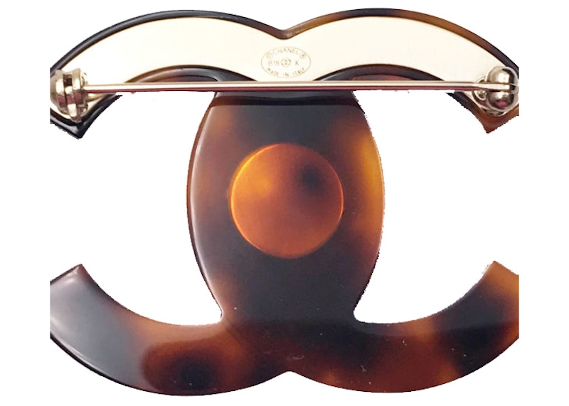 Chanel Classic CC Brooch Faux Tortoise Brown 圖 2