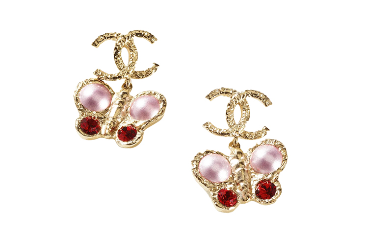 CHANEL Classic CC Crystal Butterfly Earrings Pink/Red AB8259-B08234-NI424 圖 3