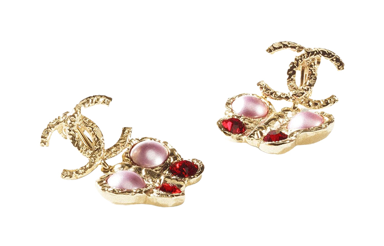 CHANEL Classic CC Crystal Butterfly Earrings Pink/Red AB8259-B08234-NI424 圖 4
