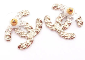 Order Pendientes Chanel Classic CC Turnlock Cristal Oro/Plata