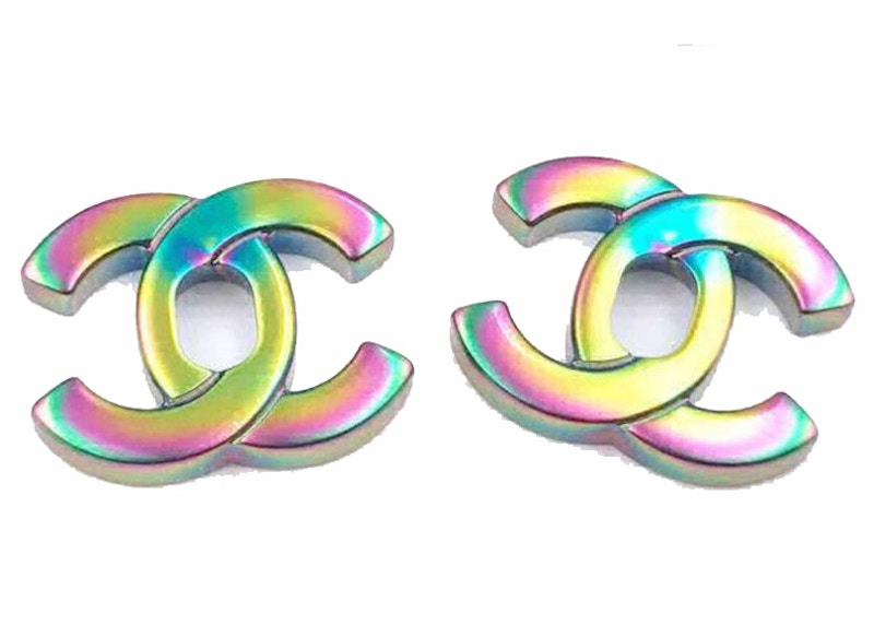 Chanel Classic CC Turnlock Earrings Iridescent