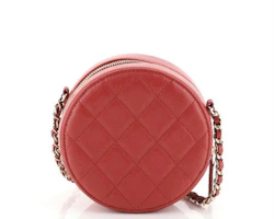 Order Chanel Clutch Clásico con Cadena Caviar Acolchado Dorado Rojo