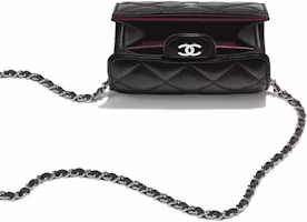 Lookbook Chanel Beg Klac Klasik Dengan Rantai Kulit Anak Biri Hitam Ton Perak